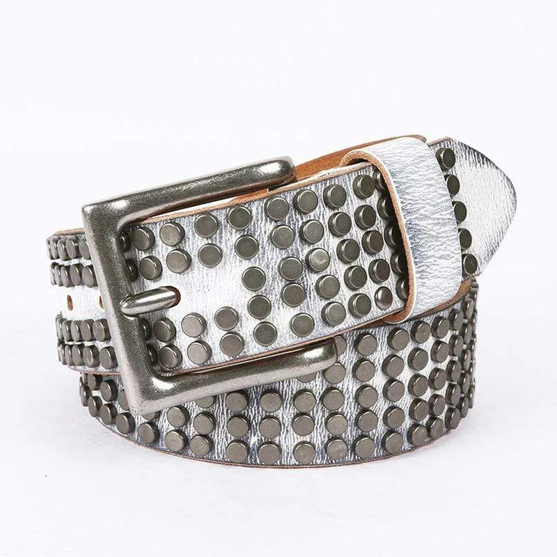 Men's Gothic Five  Rows Of Rivets Belts