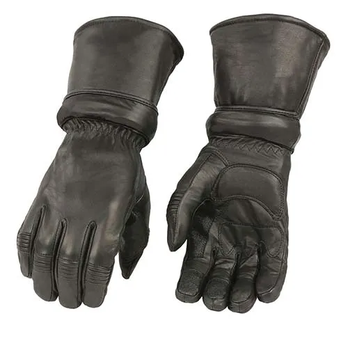 Milwaukee Leather Men's Gauntlet Motorcycle Hand Gloves-Removeable