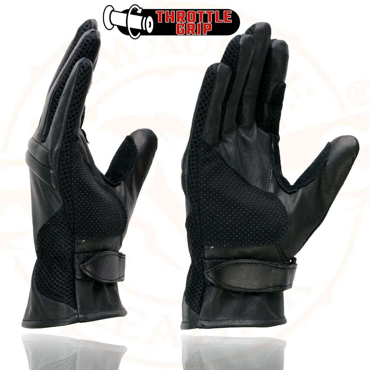 Milwaukee Leather SH296 Men's Black Leather Mesh Racing Motorcycle