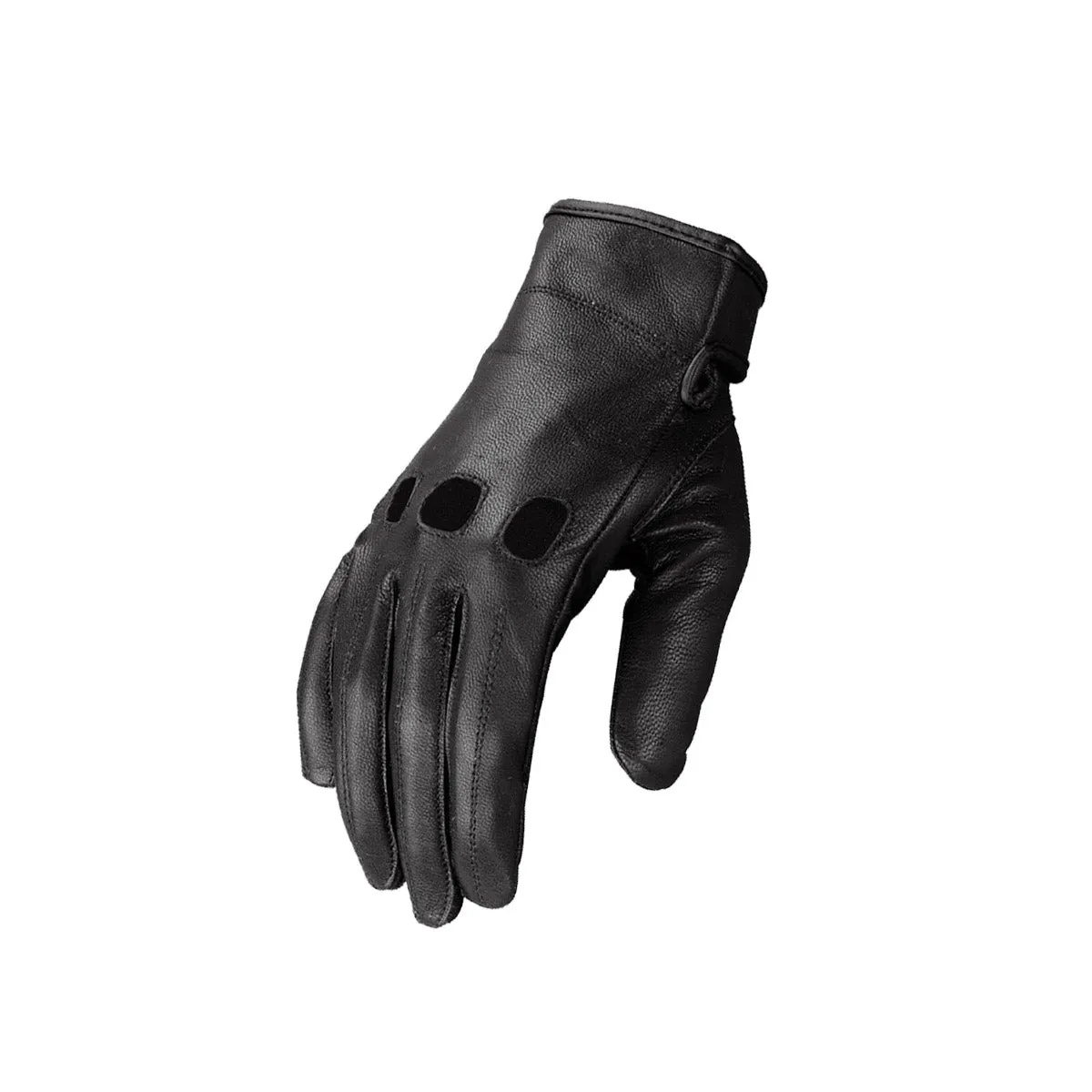 Milwaukee Leather SH811 Men's Black Leather Full Finger Motorcycle