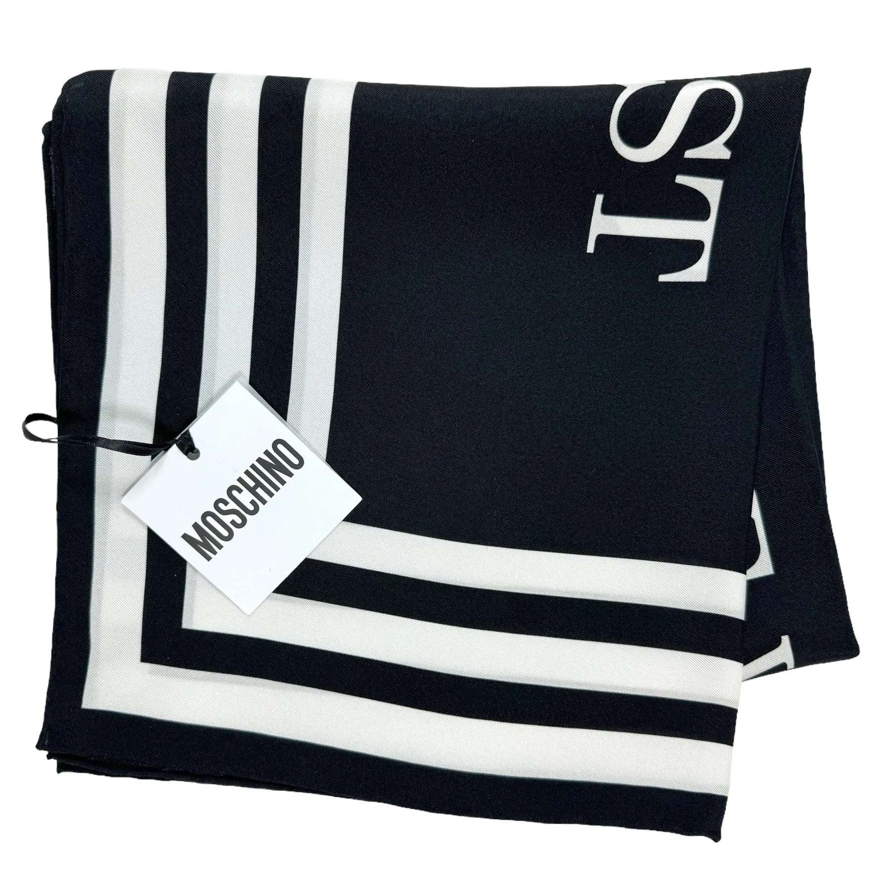 Moschino Scarf In Love We Trust - Square Silk Foulard - 2024 Collection