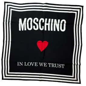 Moschino Scarf In Love We Trust - Square Silk Foulard - 2024 Collection