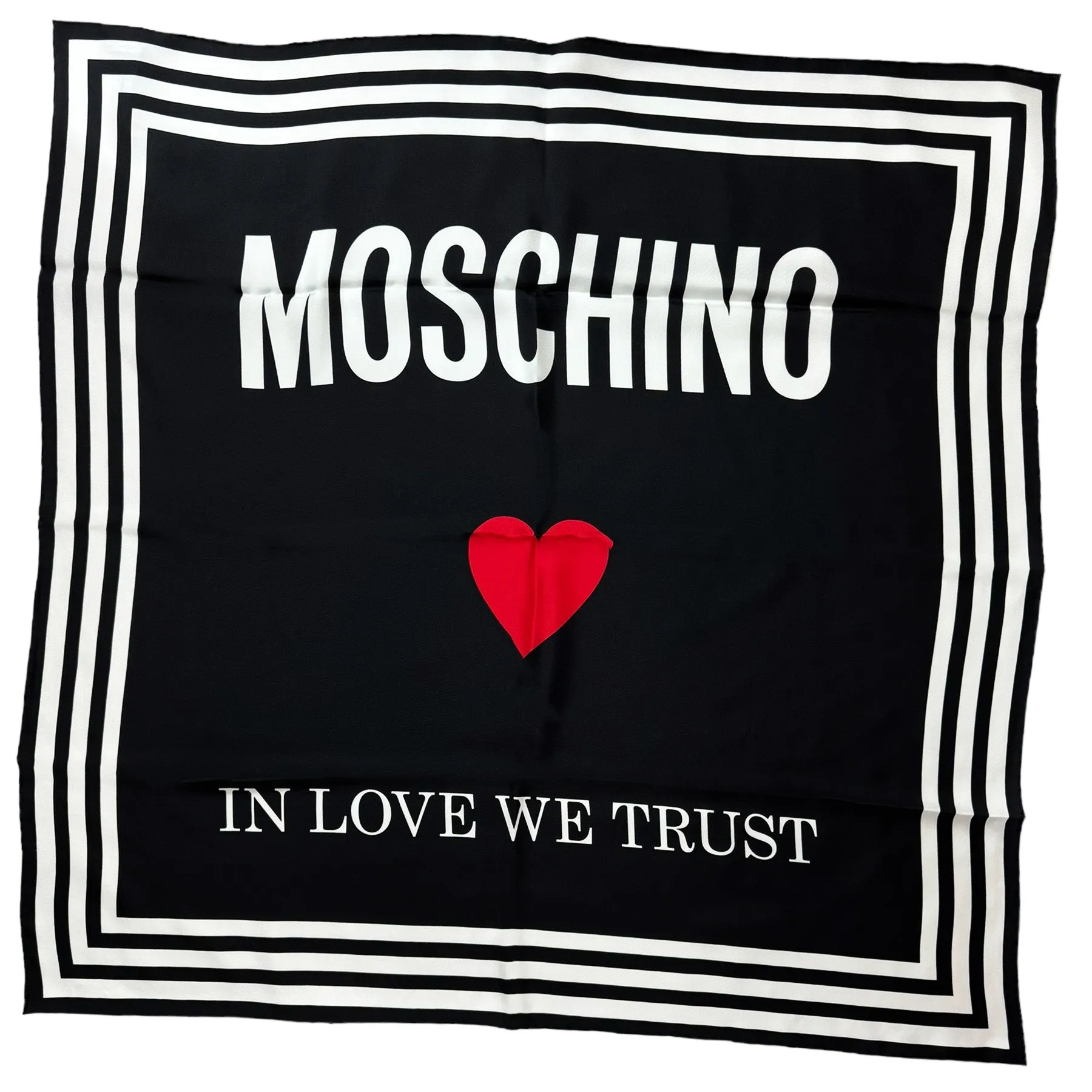 Moschino Scarf In Love We Trust - Square Silk Foulard SALE