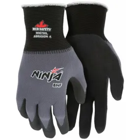 N96790XS MCR Safety Ninja Gloves, X-Small, Nylon, Black, Knit Wrist Cuff