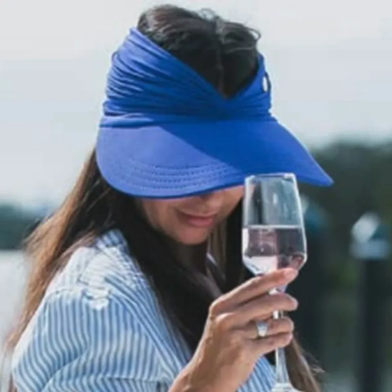 Open Top Chic Summer Sun Visor Ponytail Hat