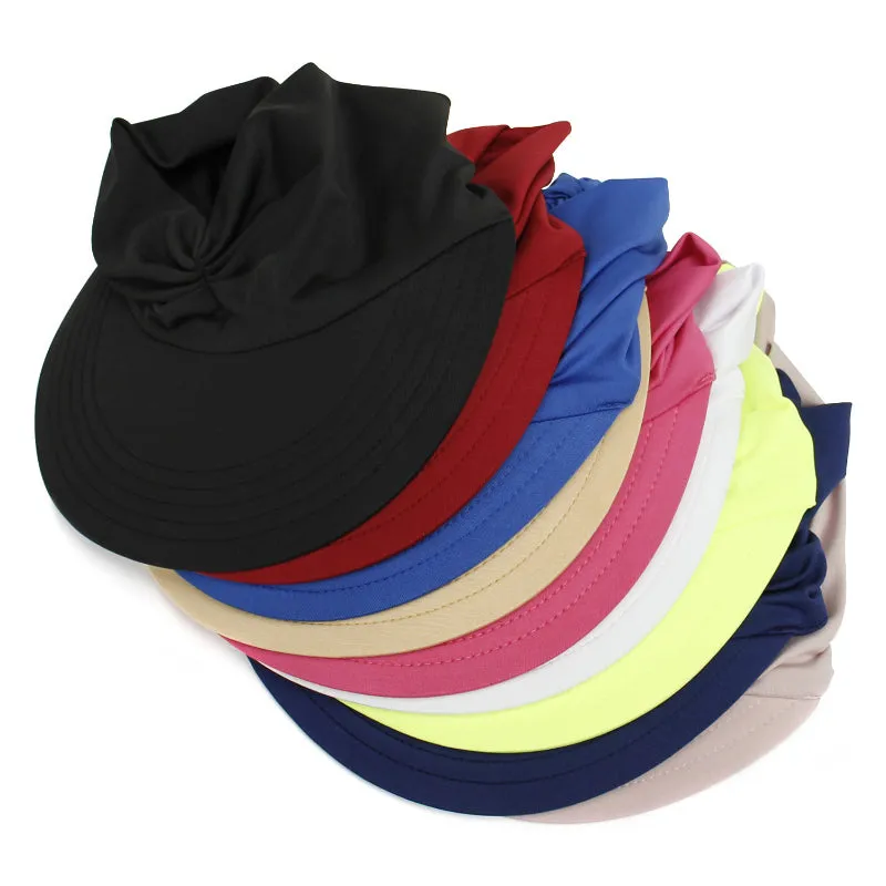 Open Top Chic Summer Sun Visor Ponytail Hat