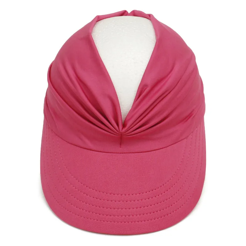 Open Top Chic Summer Sun Visor Ponytail Hat