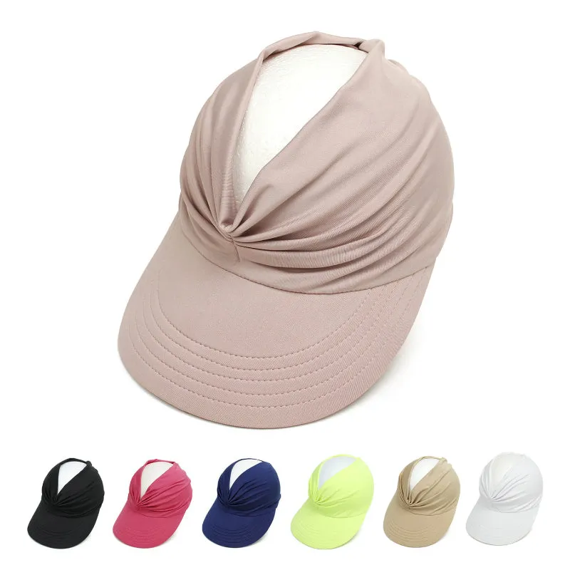 Open Top Chic Summer Sun Visor Ponytail Hat