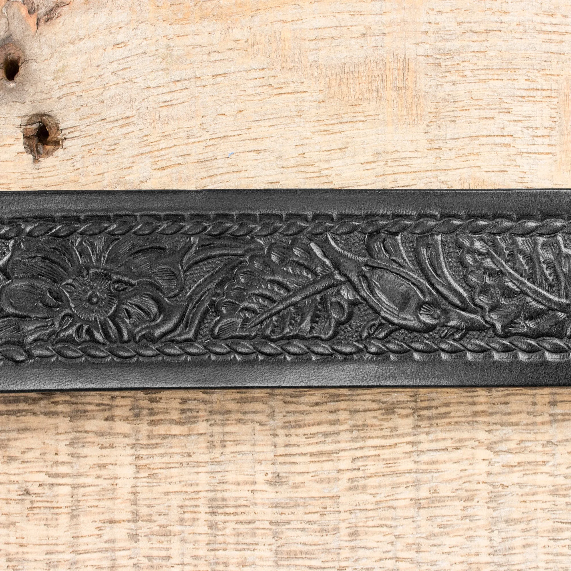 Rope Floral Black Belt