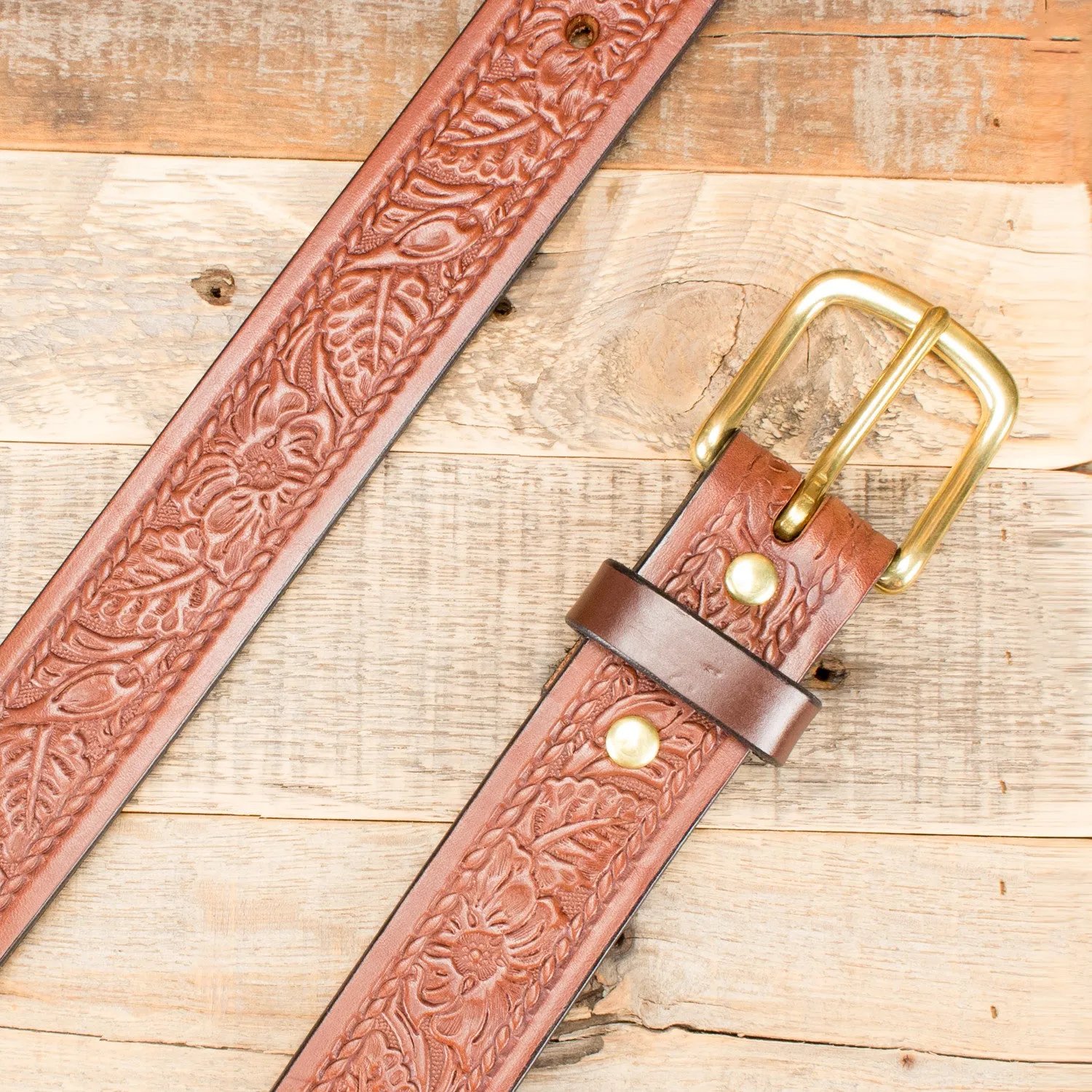 Rope Floral Brown Belt