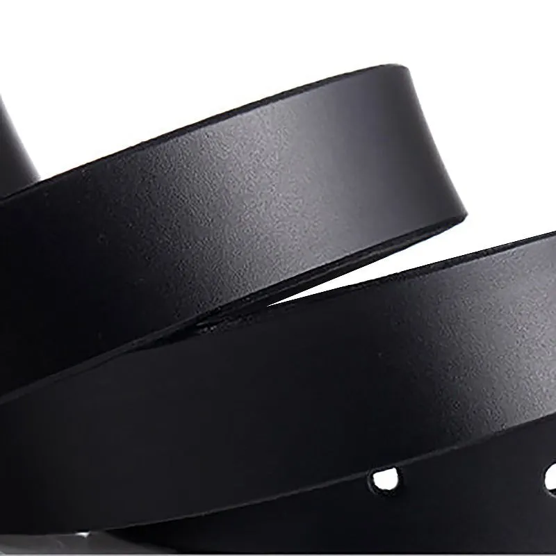 Round Buckled Genuine Cow Leather Belt for Women