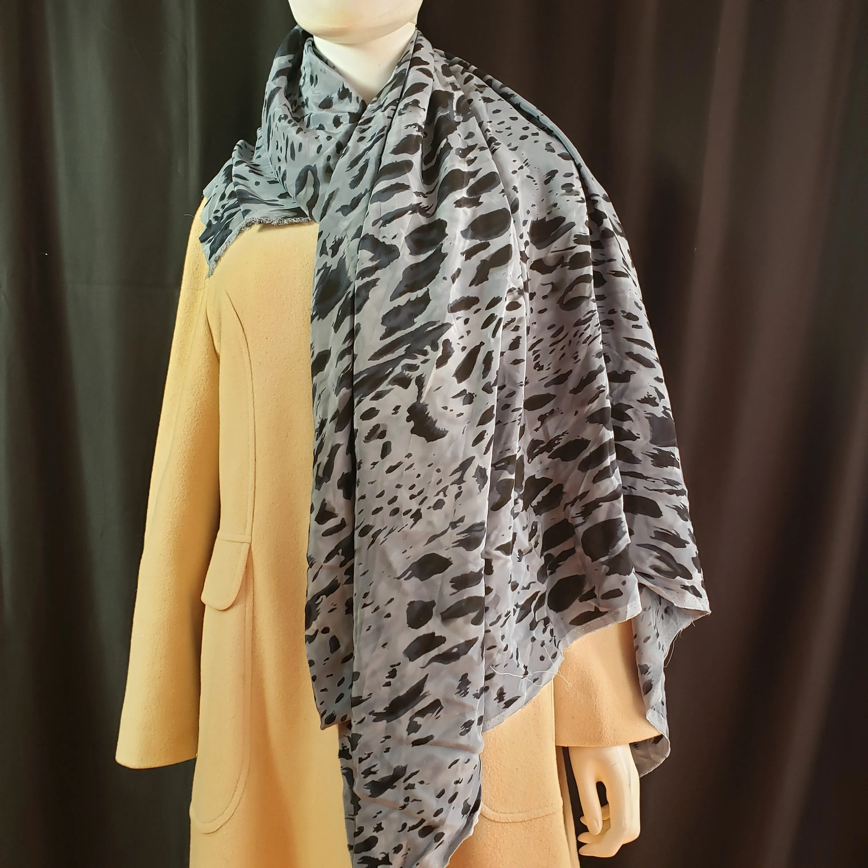 Silk Ink Splash Square Scarf/Shawl