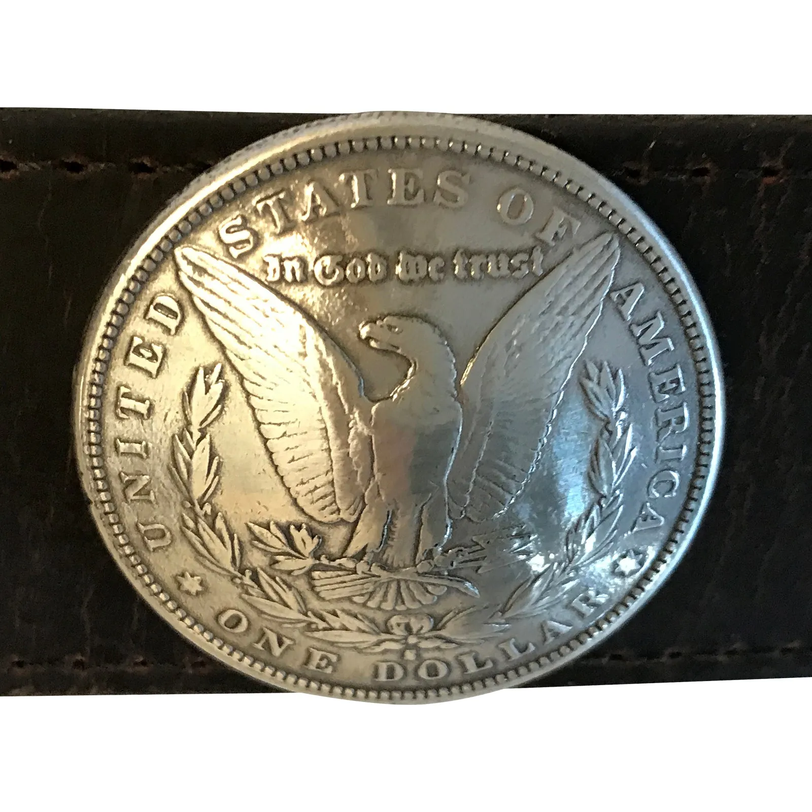 Silver Dollar Distressed Genuine Leather Western Belt