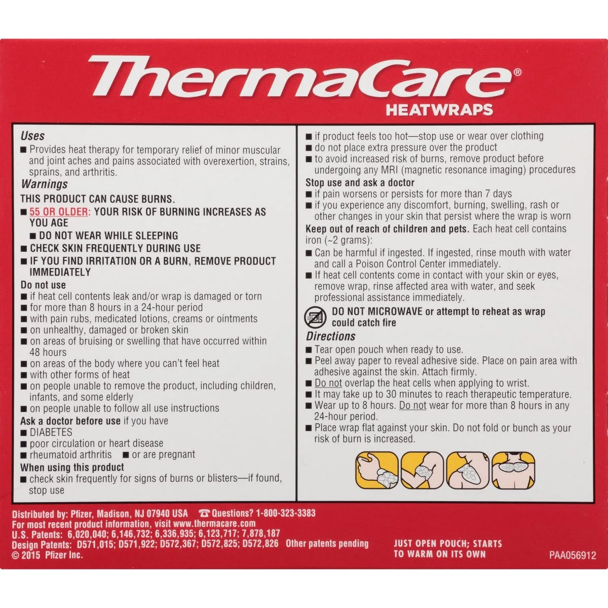 Thermacare 559906 Heat Wraps, Box of 3