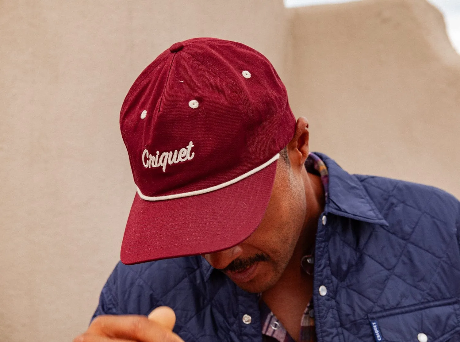 Throwback Hat - Criquet Chain Stitch - Maroon