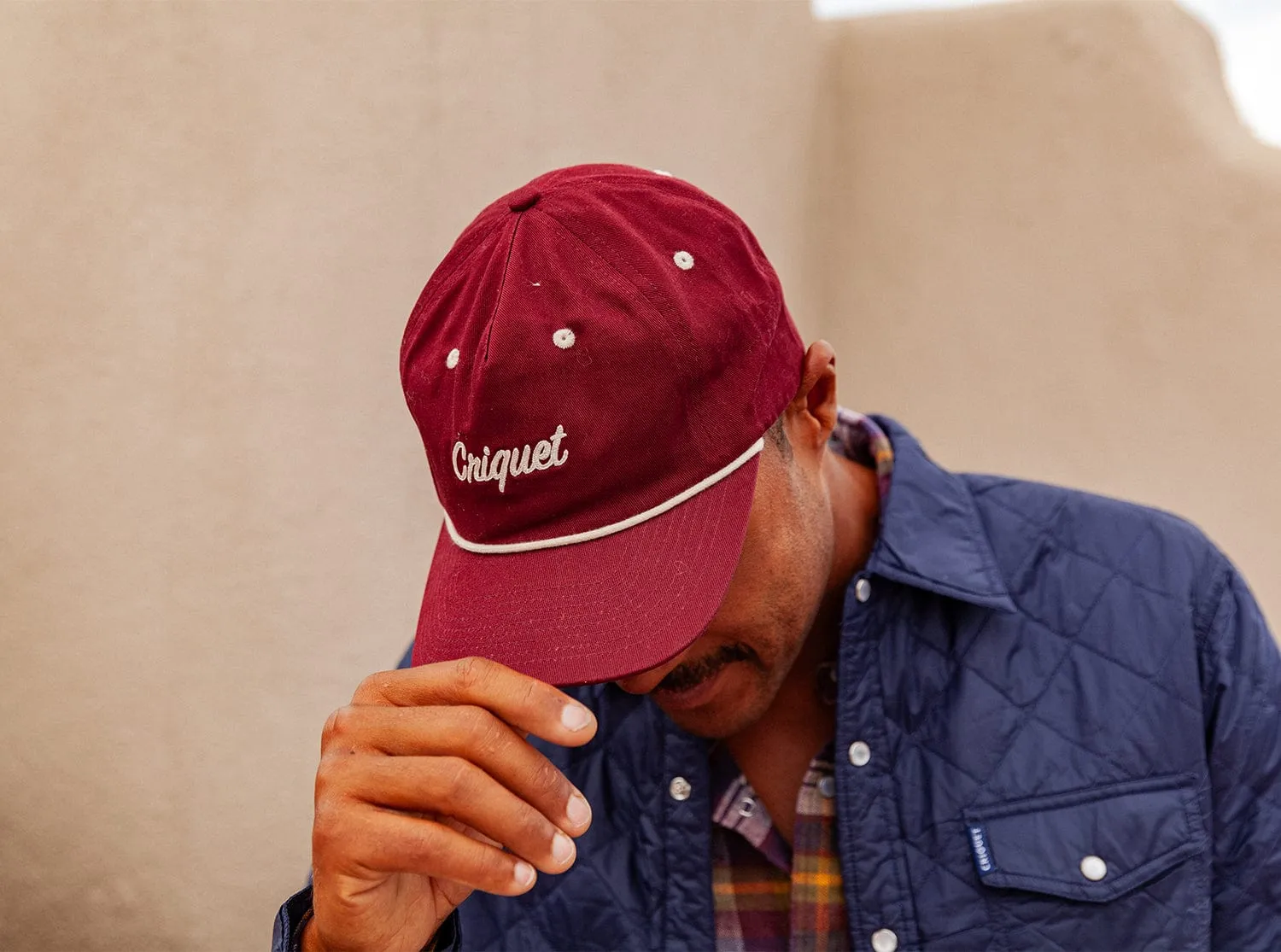 Throwback Hat - Criquet Chain Stitch - Maroon