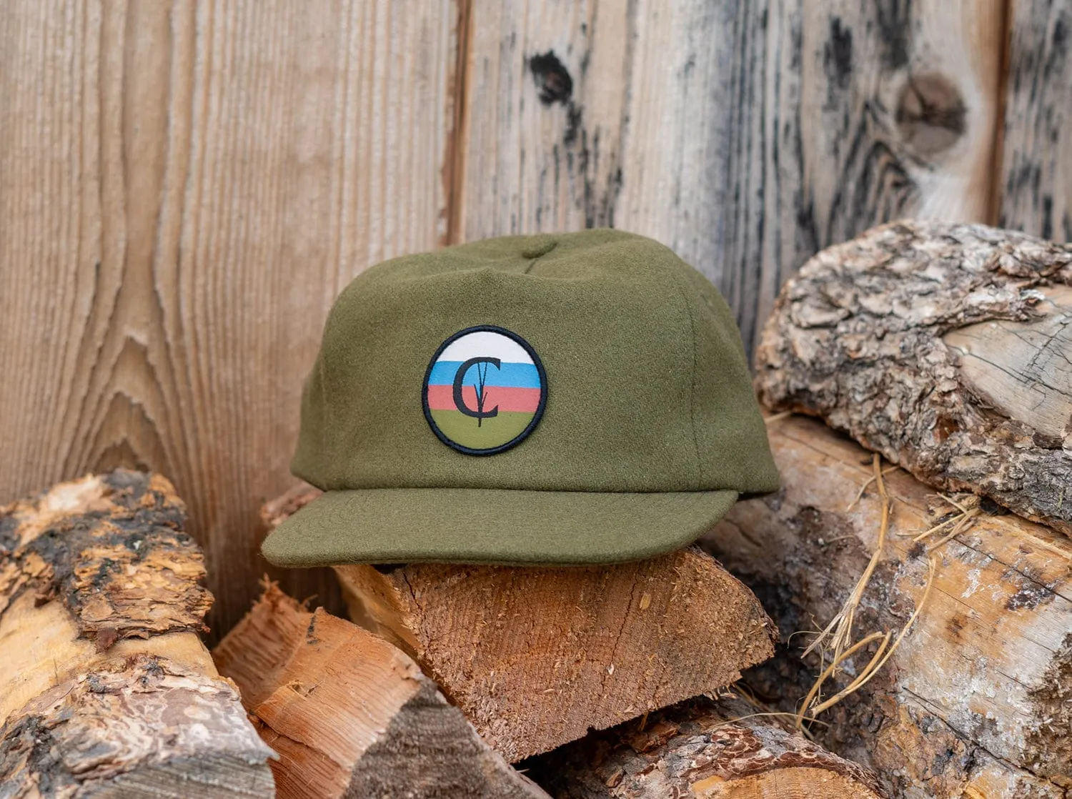 Throwback Hat - Sunset Patch - Olive Wool