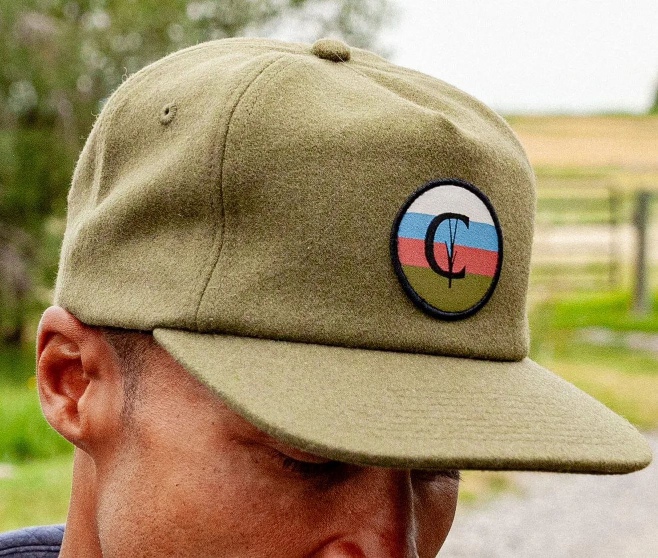 Throwback Hat - Sunset Patch - Olive Wool