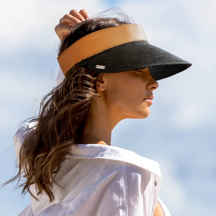 Tina M Copenhagen Ladies Audrey Wide Brim Visor - Black