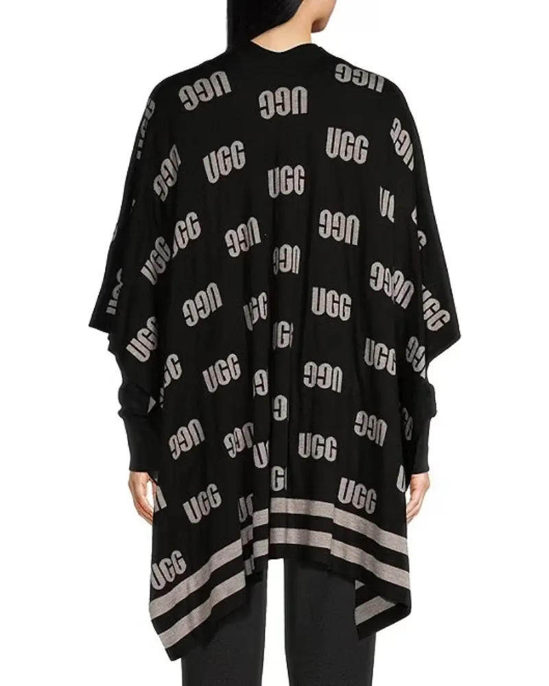 UGG Black/Multi Women's Graphic Logo Ruana