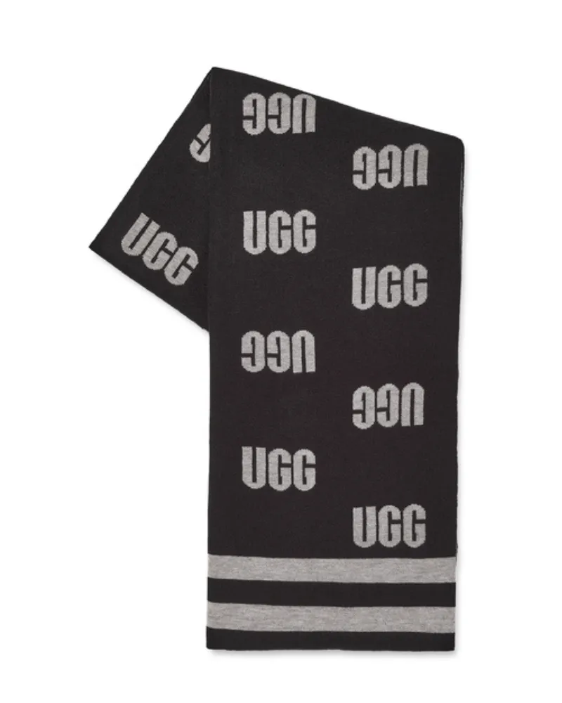 UGG Black/Multi Women's Graphic Logo Ruana