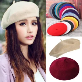 Woman Fall/Winter Berets - French Painter Fashion Style Hat - Fashion Artist Painting Hat For Women - Wool Beanie Cap - Christmas Gift