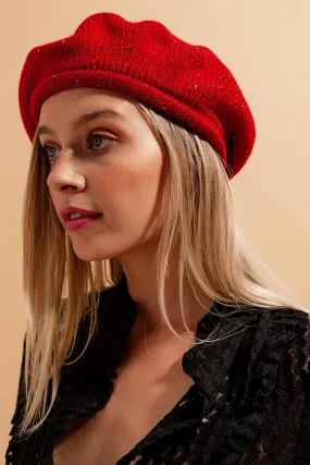 Wool Beret in Red