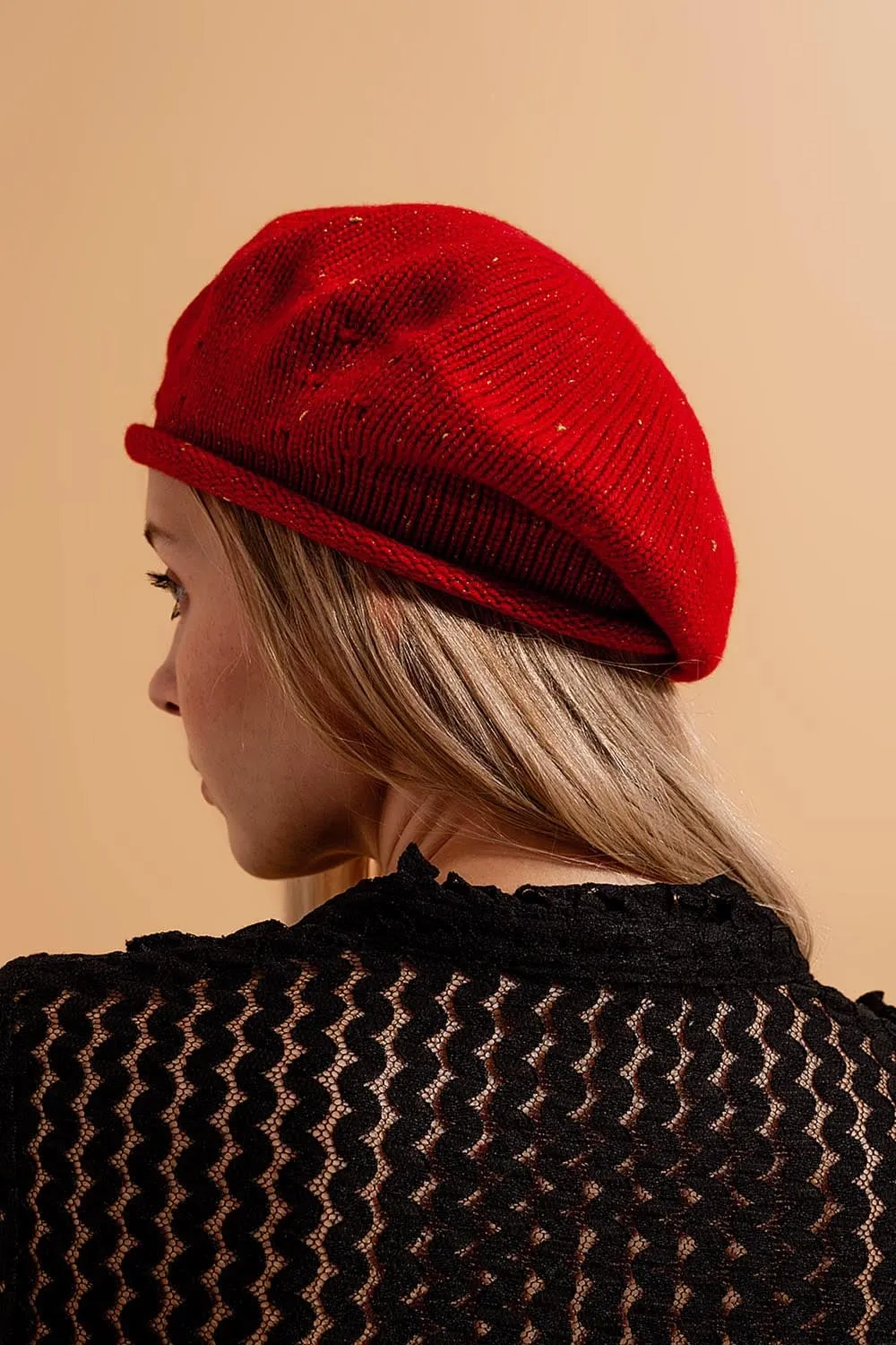 Wool Beret in Red